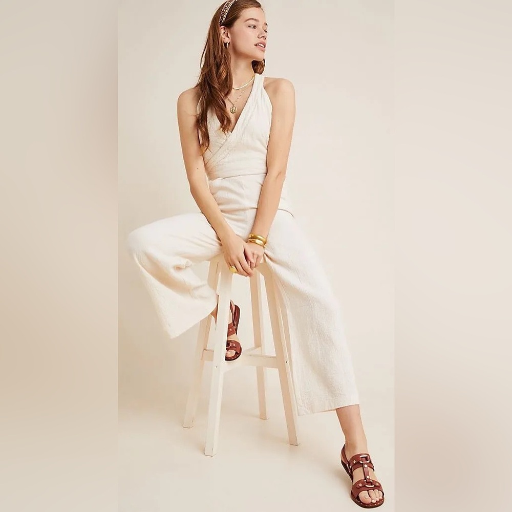 Anthropologie Demi Textured Jumpsuit